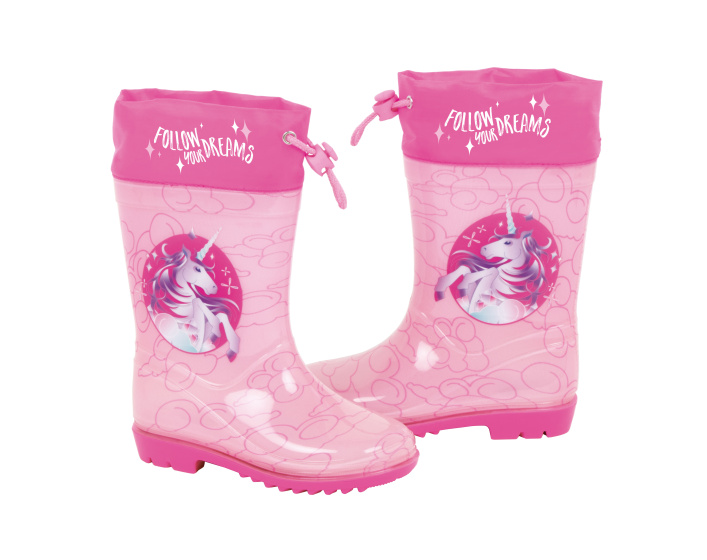 regenstiefel Unicorn Mädchen PVC/Textil hellrosa/rosa Größe 24