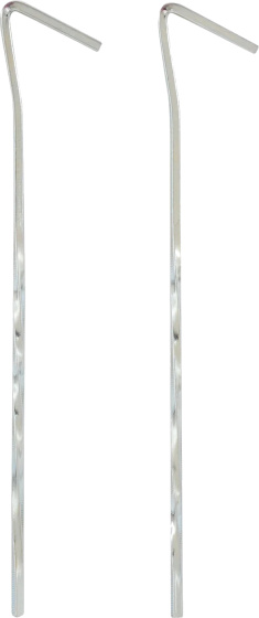 Twisted Zelthering 18 cm Stahl 10 Stück Silber
