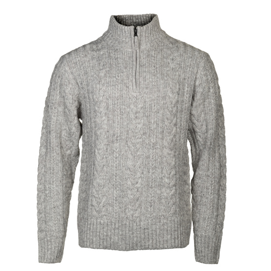 Marcel pullover stricken halben Reißverschluss Männer hellgrau Größe 4XL