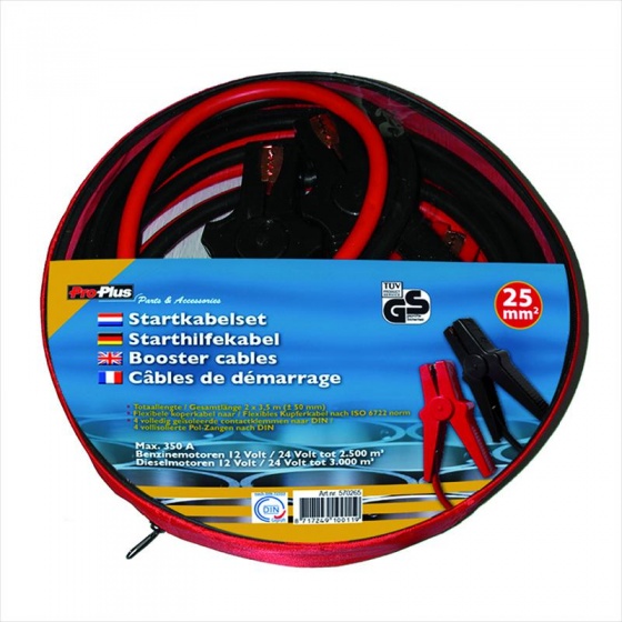 Starterkabelsatz 350 Ampere 12/24 Volt 25 mm² 3,5 Meter