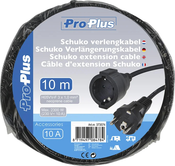 verlängerungskabel Schuko 10 Meter 3×1,0mm² schwarz